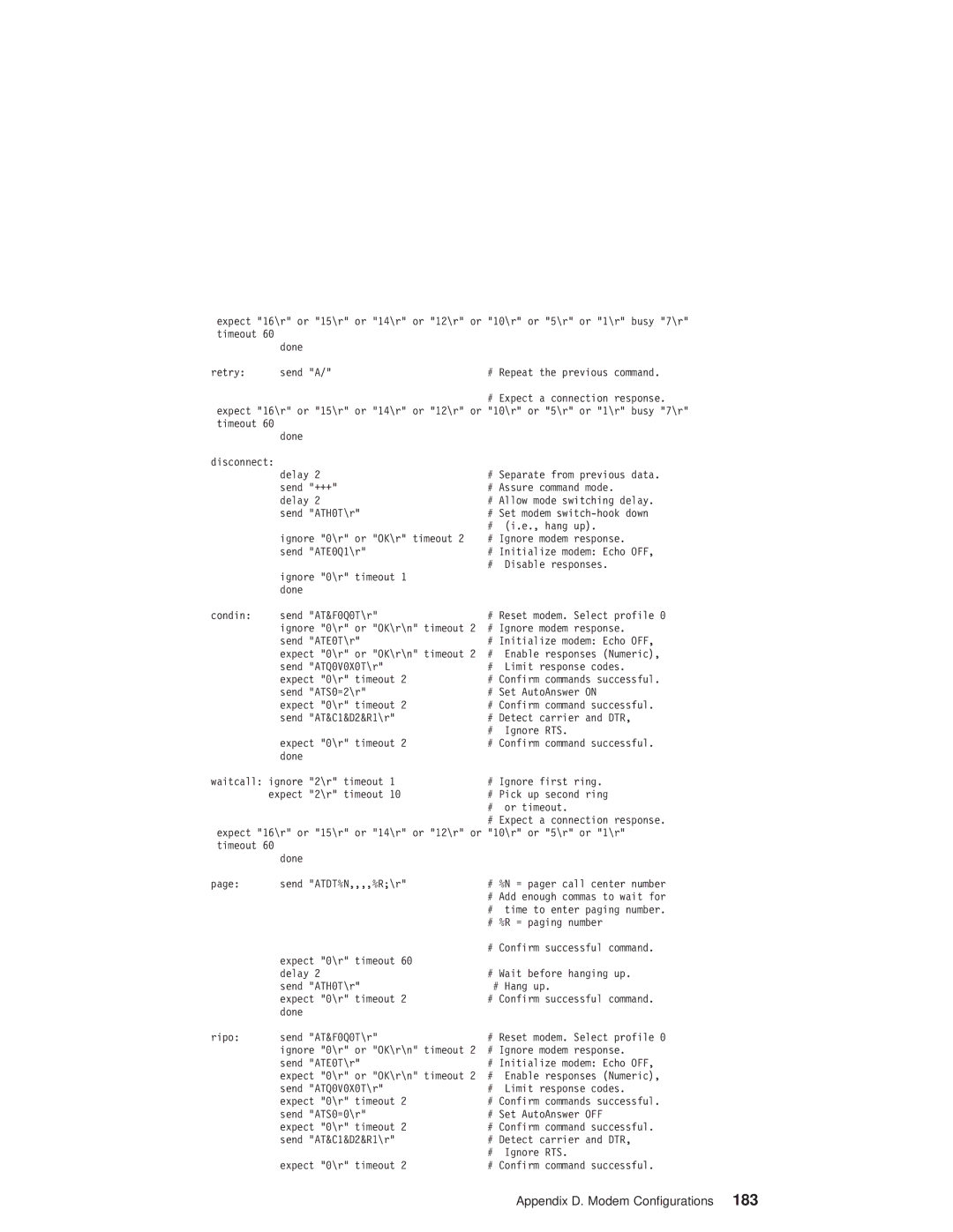 IBM pSeries690 manual Appendix D. Modem Configurations 