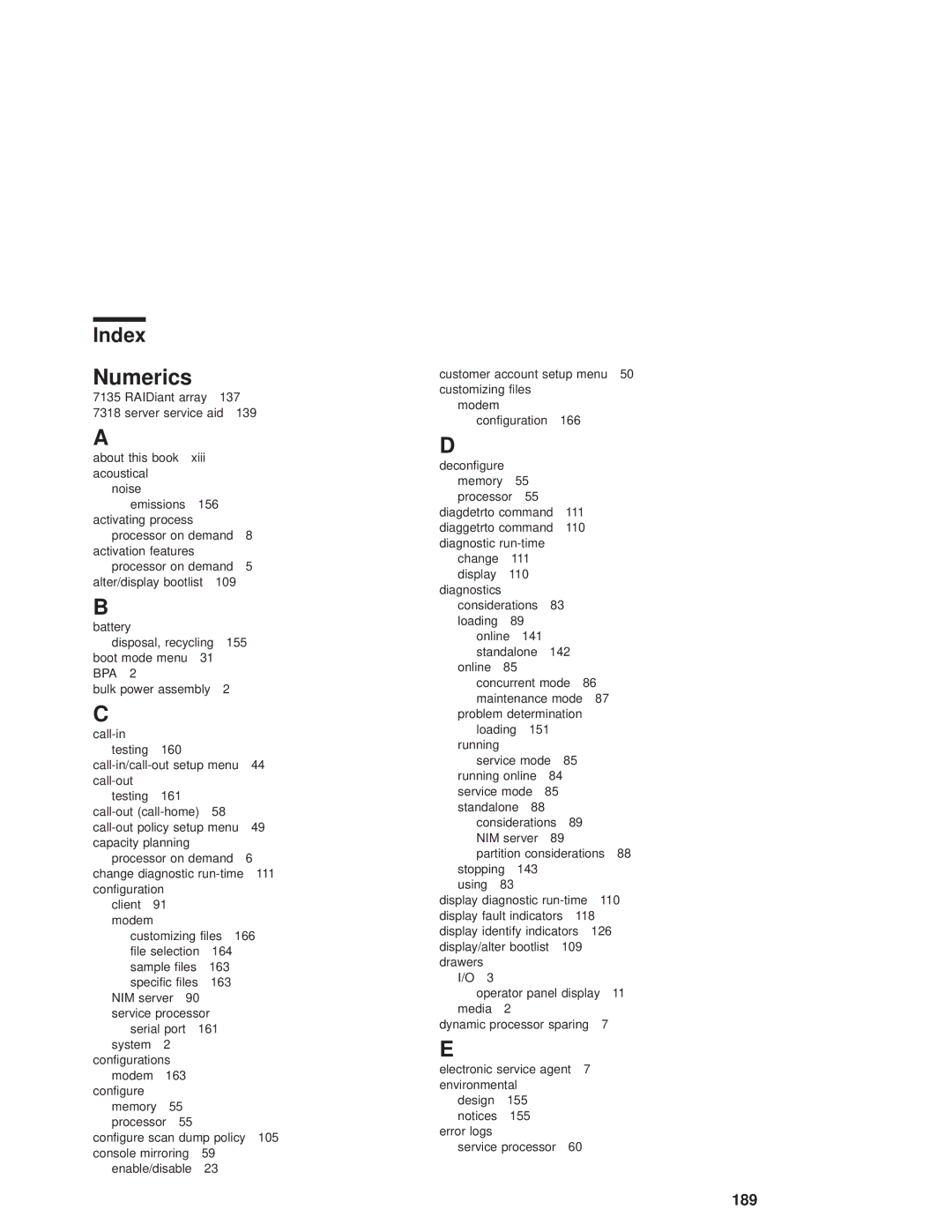 IBM pSeries690 manual Numerics, Index 