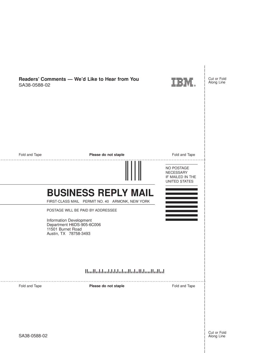 IBM pSeries690 manual Ibmr, Readers Comments Ð Wed Like to Hear from You 