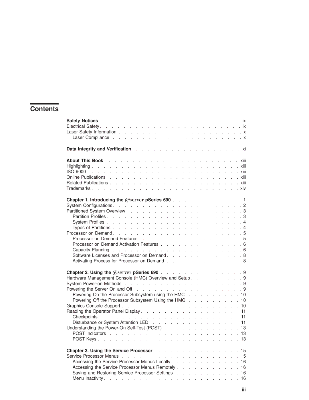 IBM pSeries690 manual Contents 