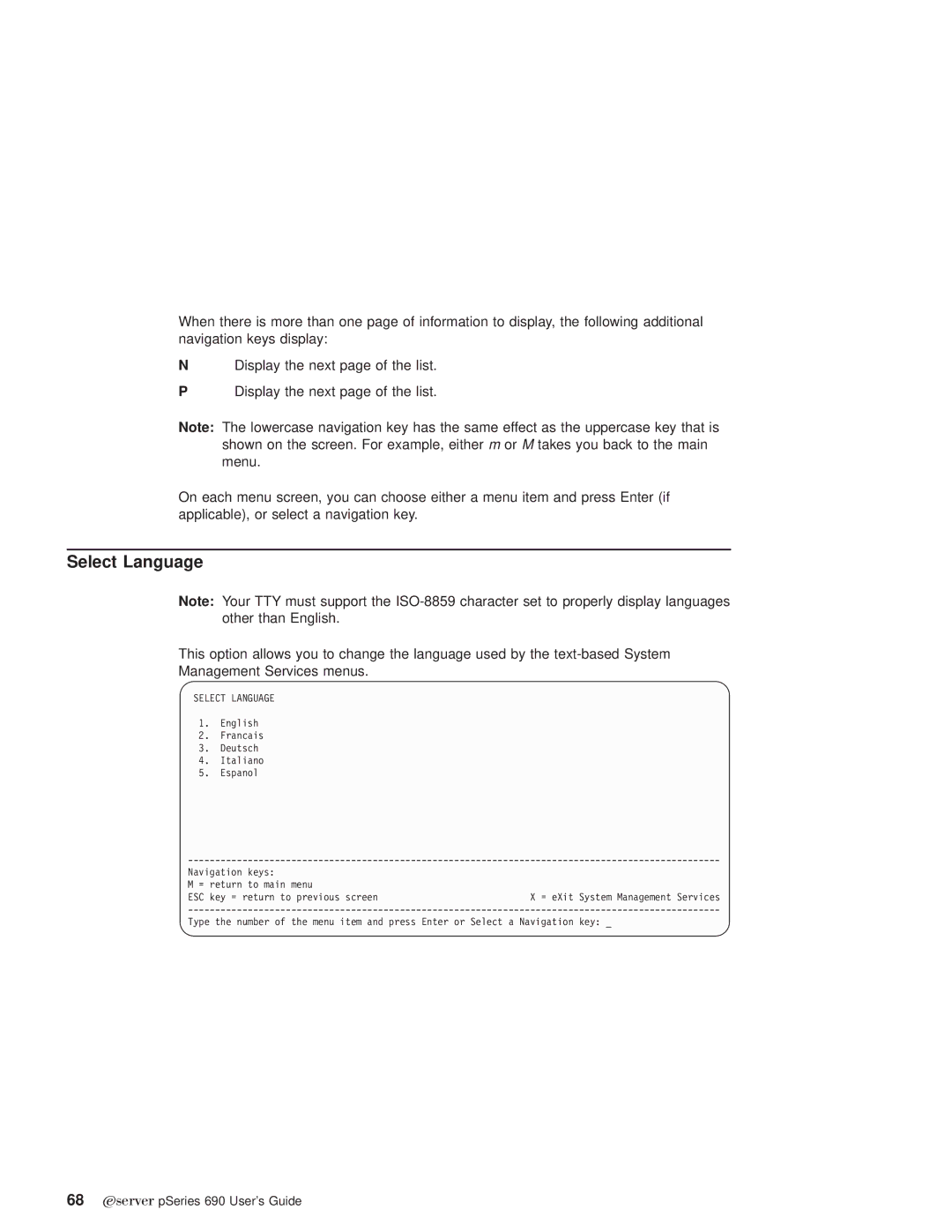 IBM pSeries690 manual Select Language 