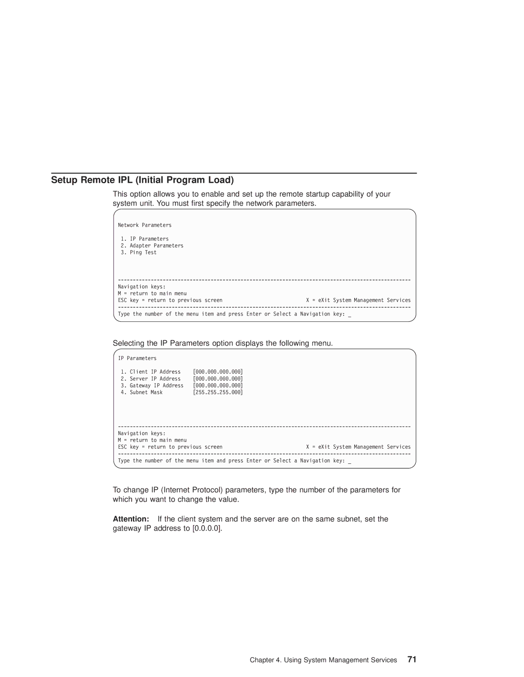 IBM pSeries690 manual Setup Remote IPL Initial Program Load 