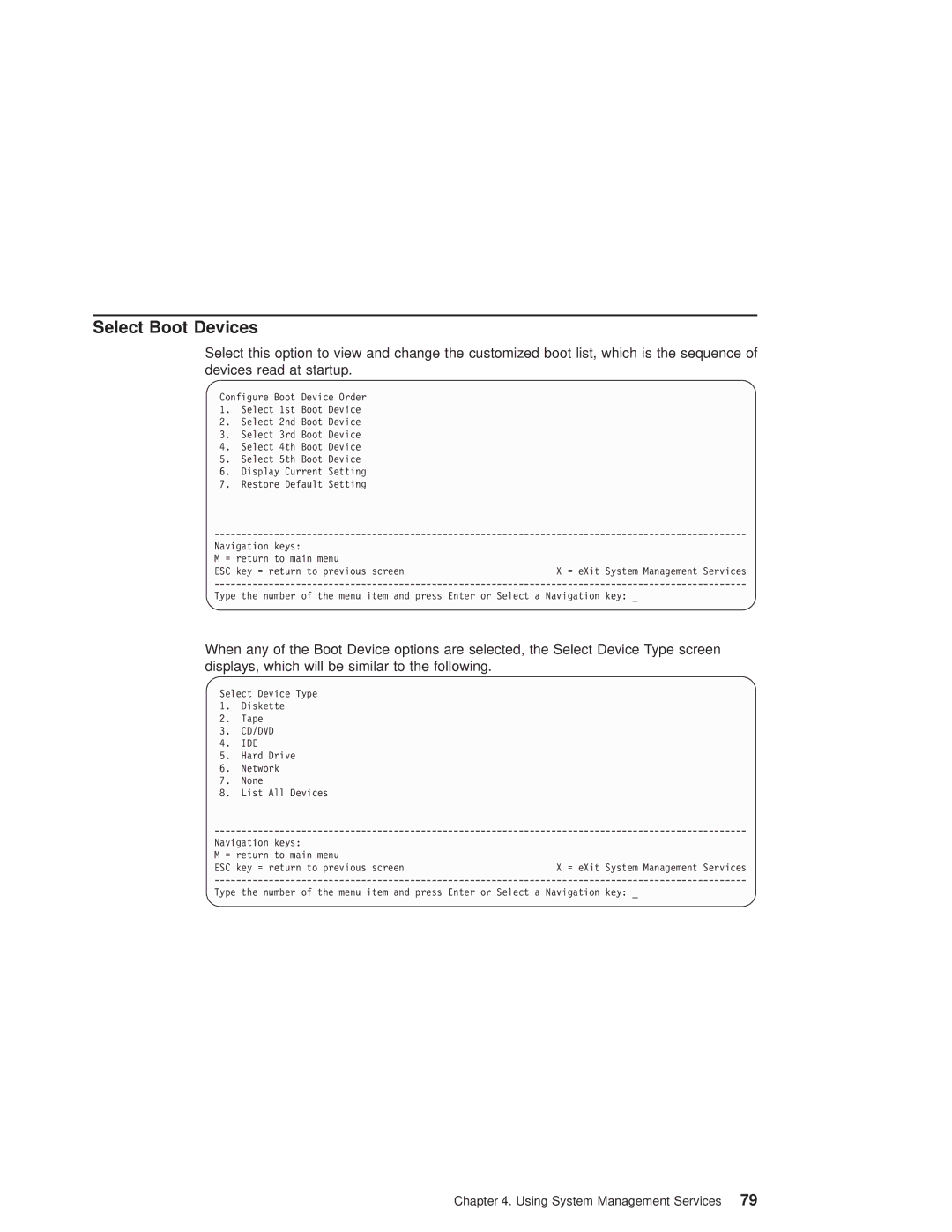 IBM pSeries690 manual Select Boot Devices 