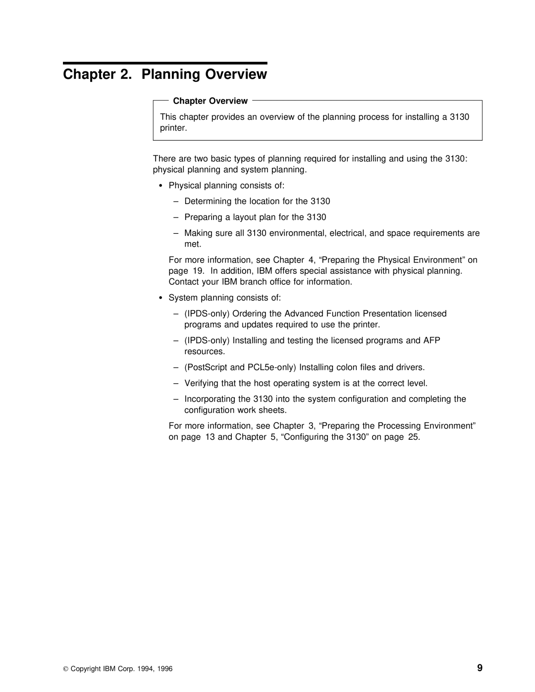 IBM q5-44-3974-04 manual Planning Overview, Chapter Overview 