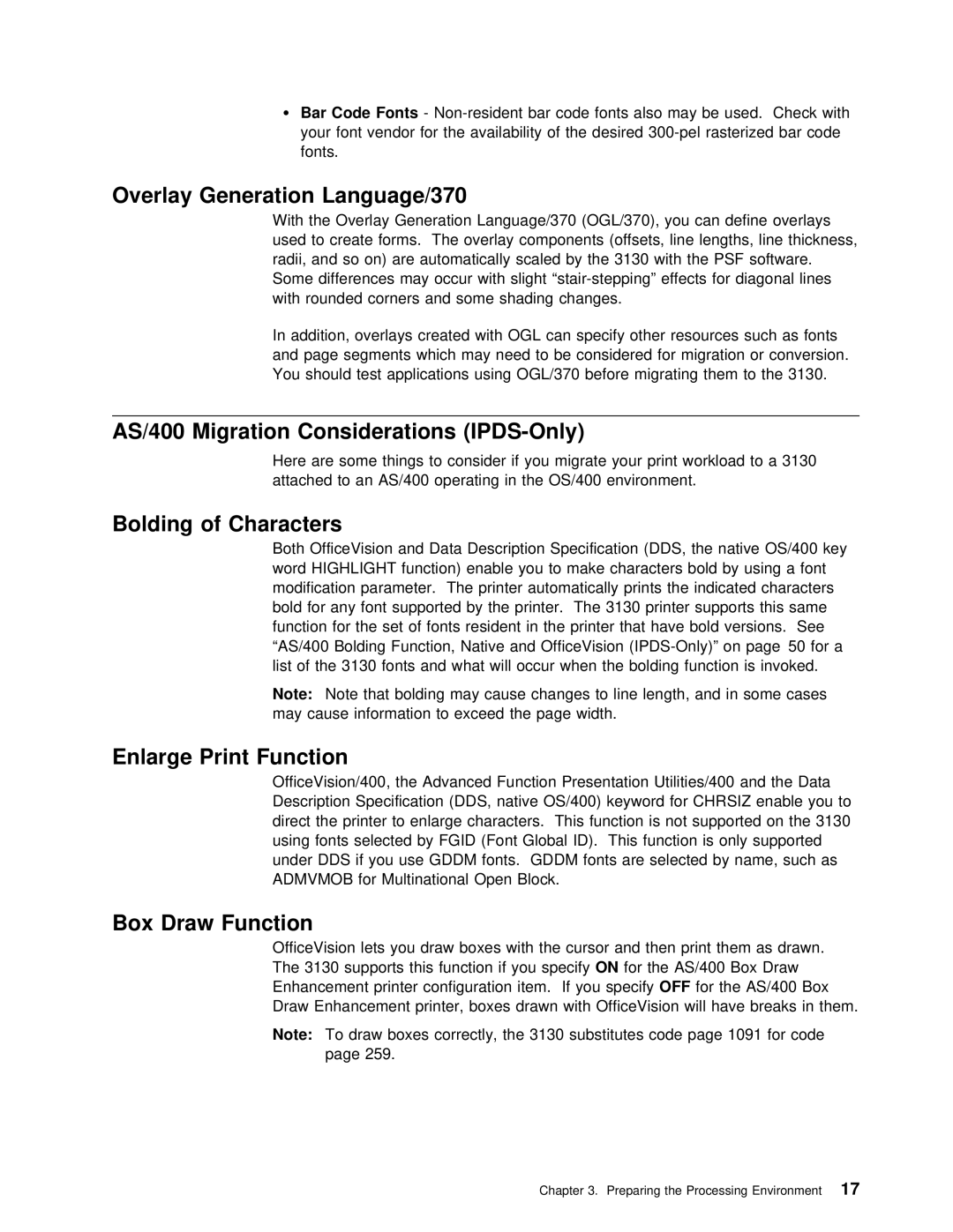 IBM q5-44-3974-04 manual Overlay Generation Language/370, Box Draw Function, Fonts, Dds, Bar Code 