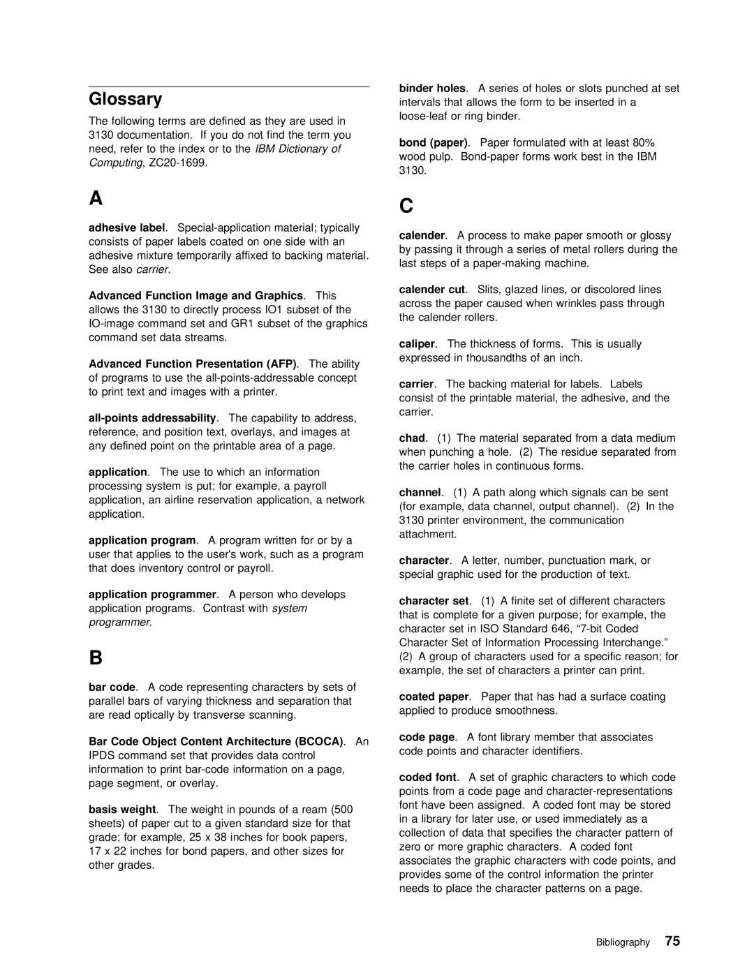 IBM q5-44-3974-04 manual Glossary 