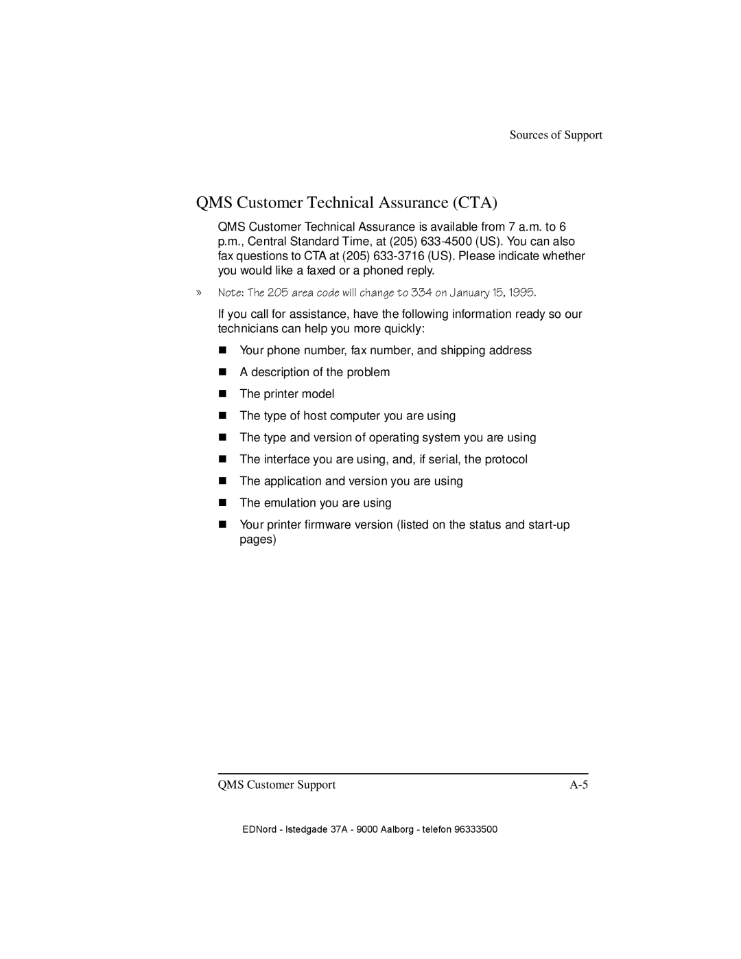 IBM QMS 4525 manual QMS Customer Technical Assurance CTA 