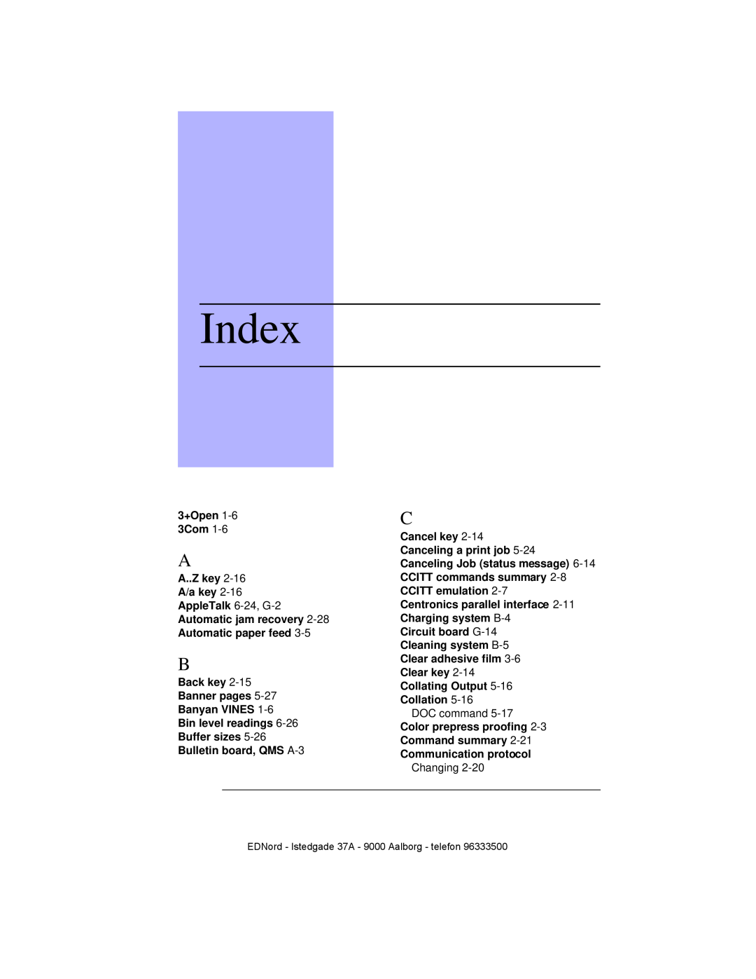 IBM QMS 4525 manual Index 
