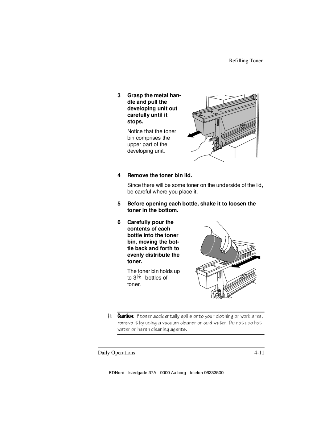 IBM QMS 4525 manual Remove the toner bin lid 