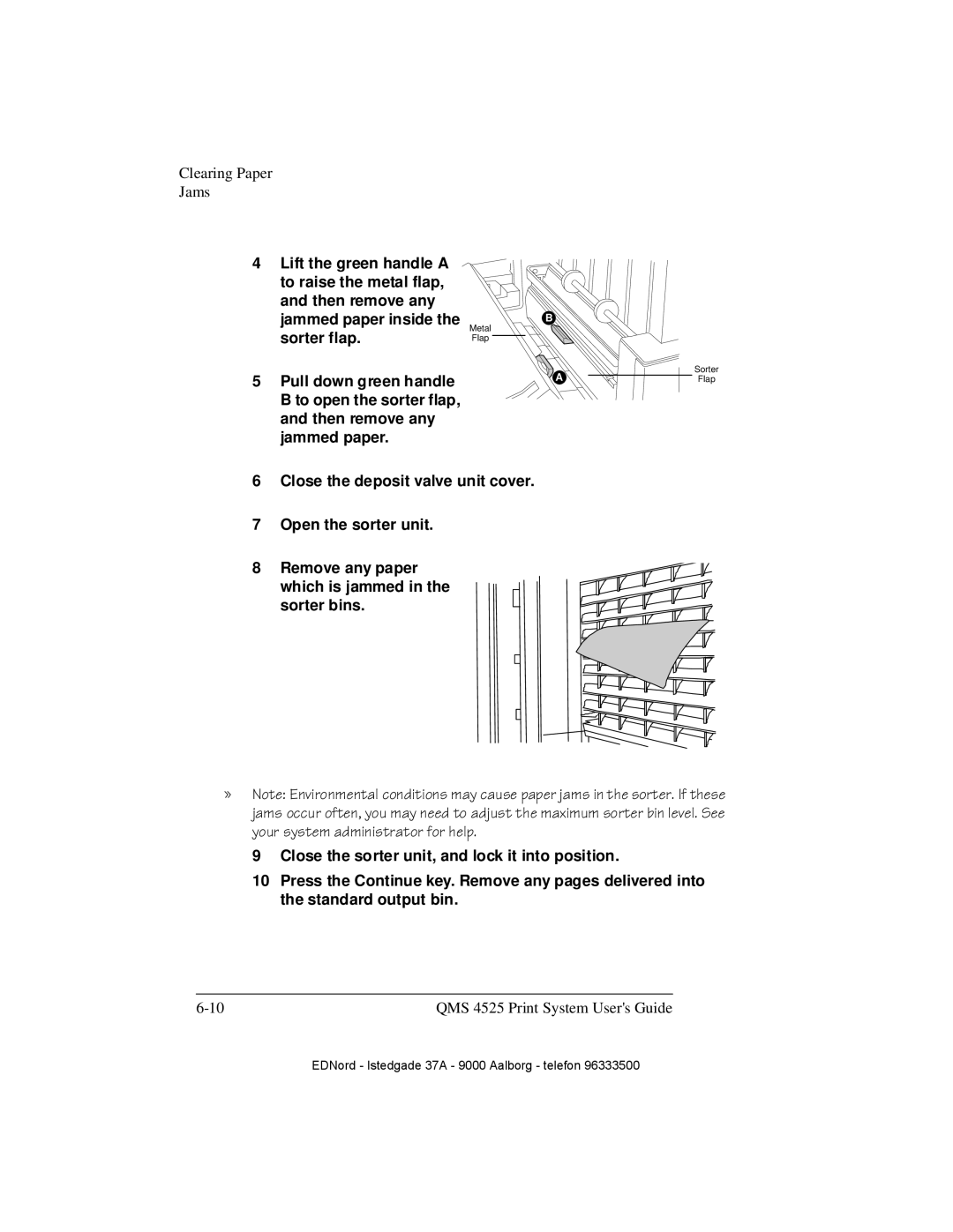 IBM QMS 4525 manual Pull down green handle 