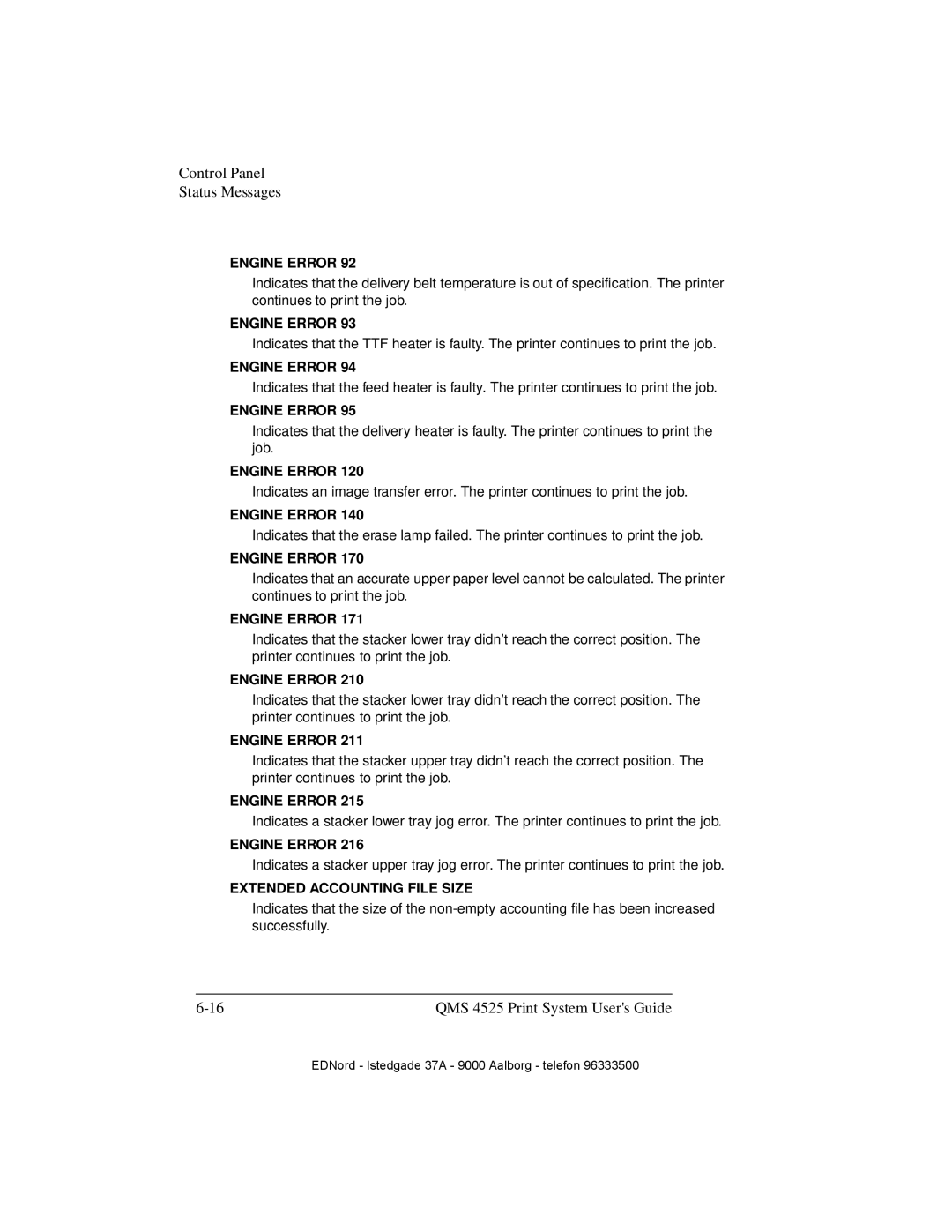 IBM QMS 4525 manual Extended Accounting File Size 