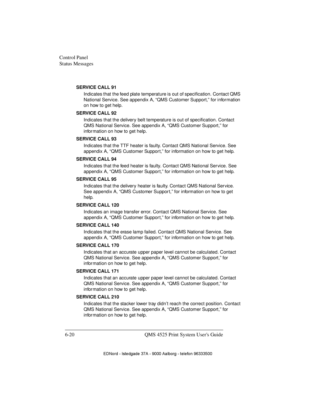 IBM QMS 4525 manual Control Panel Status Messages 