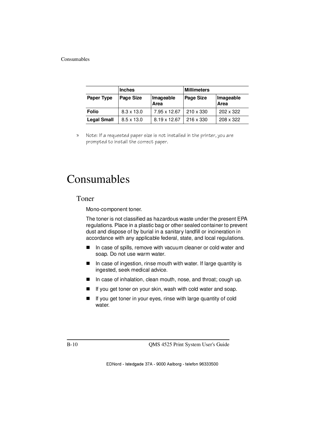 IBM QMS 4525 manual Consumables 