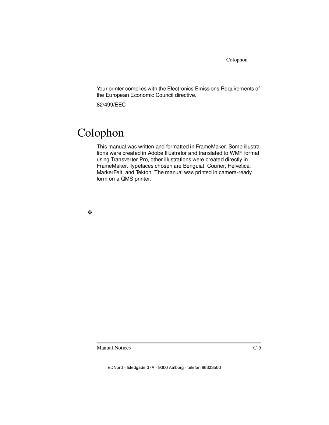 IBM QMS 4525 manual Colophon 