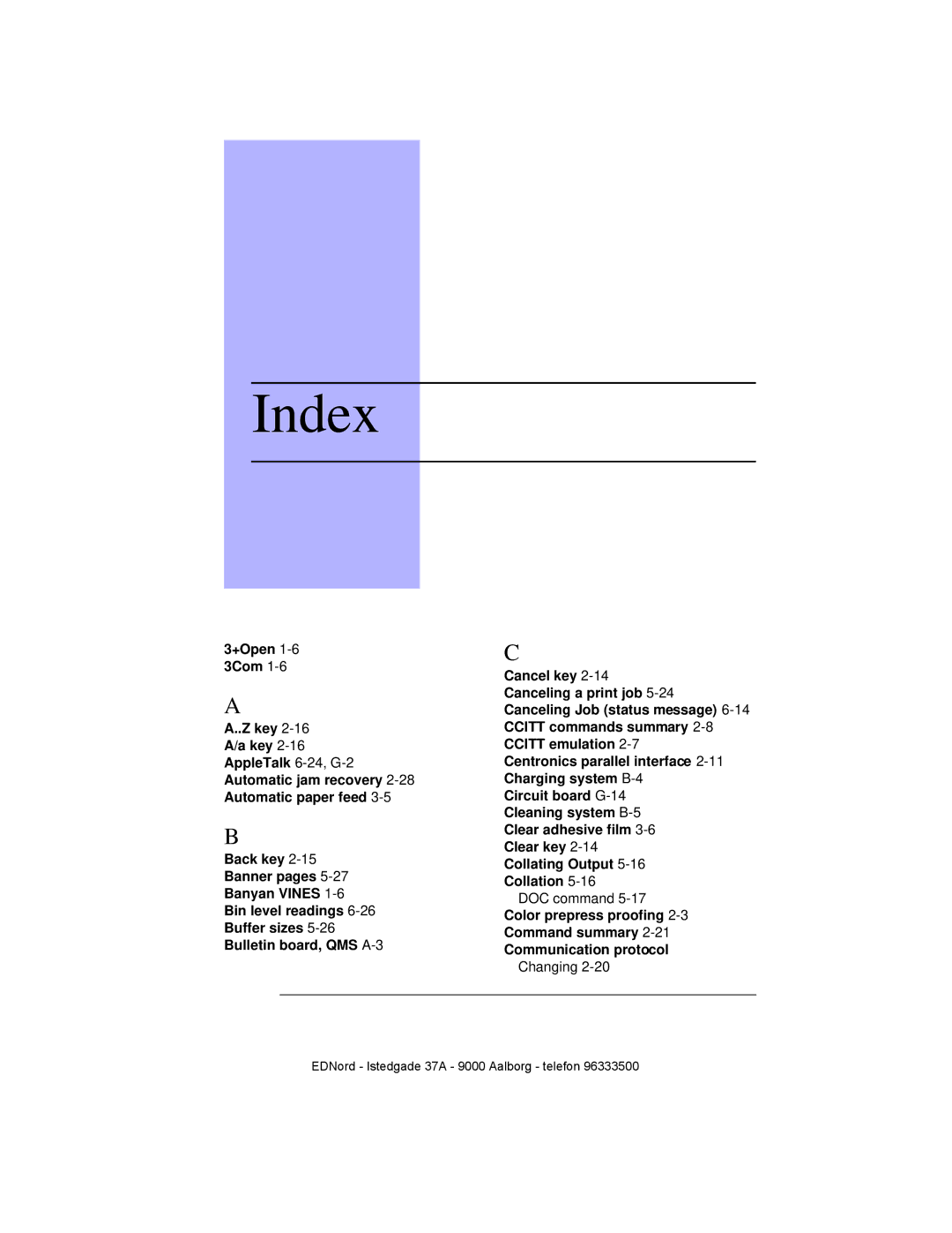 IBM QMS 4525 manual Index 