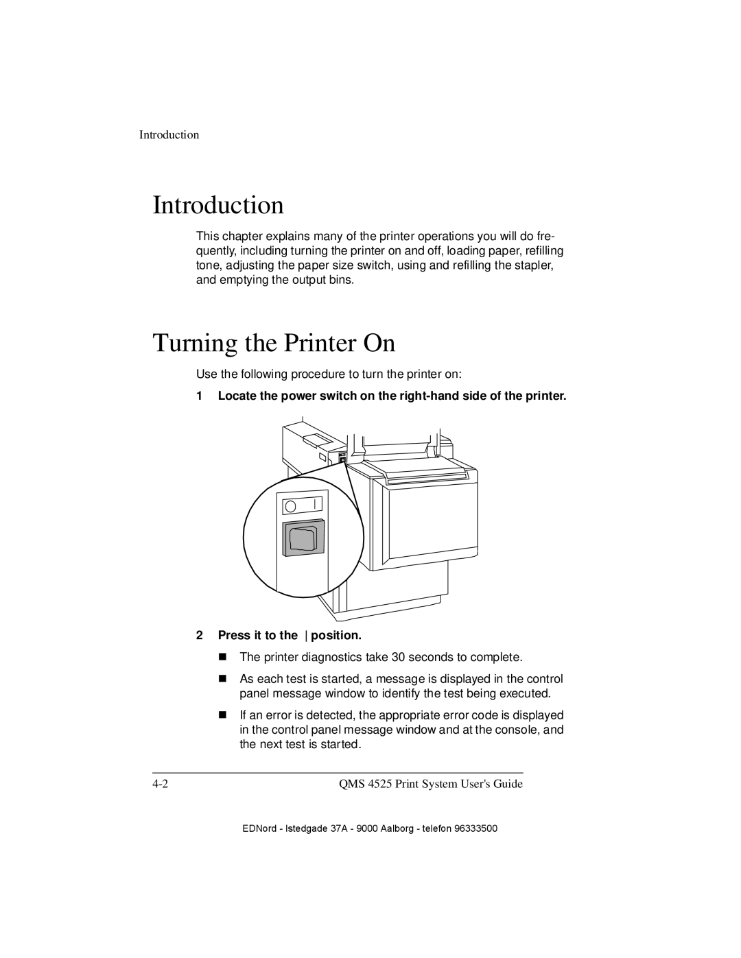 IBM QMS 4525 manual Introduction, Turning the Printer On 