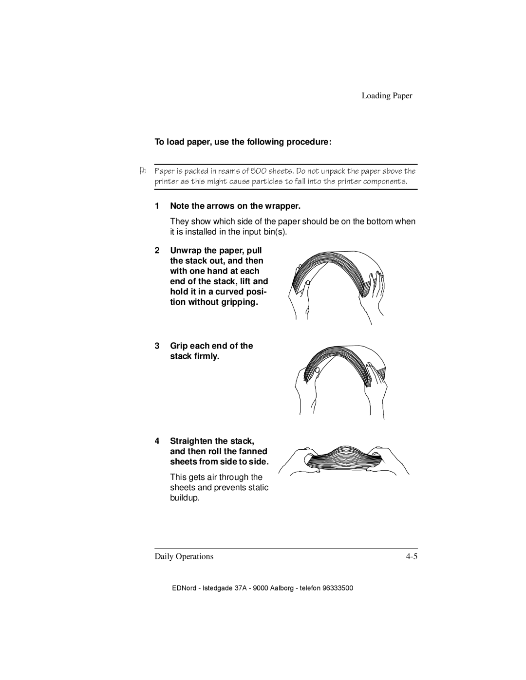 IBM QMS 4525 manual To load paper, use the following procedure 