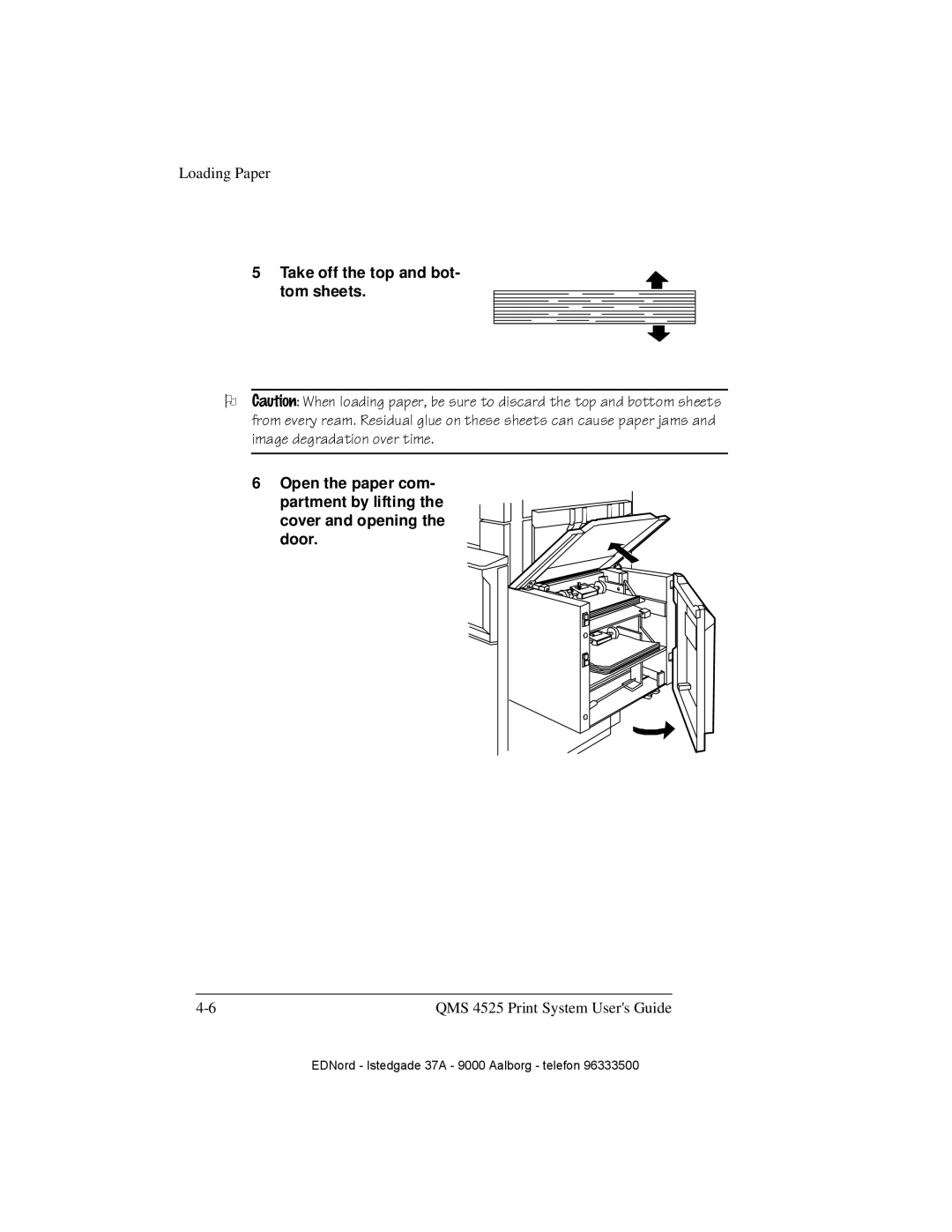 IBM QMS 4525 manual Take off the top and bot- tom sheets 