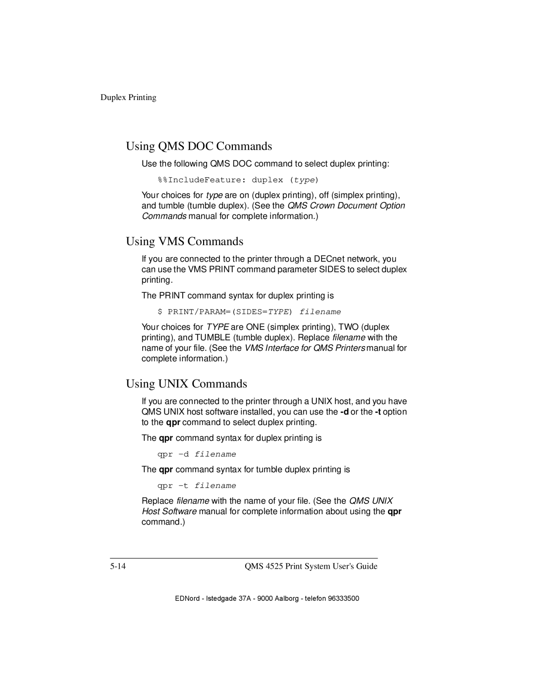 IBM QMS 4525 manual Using QMS DOC Commands, Using VMS Commands 