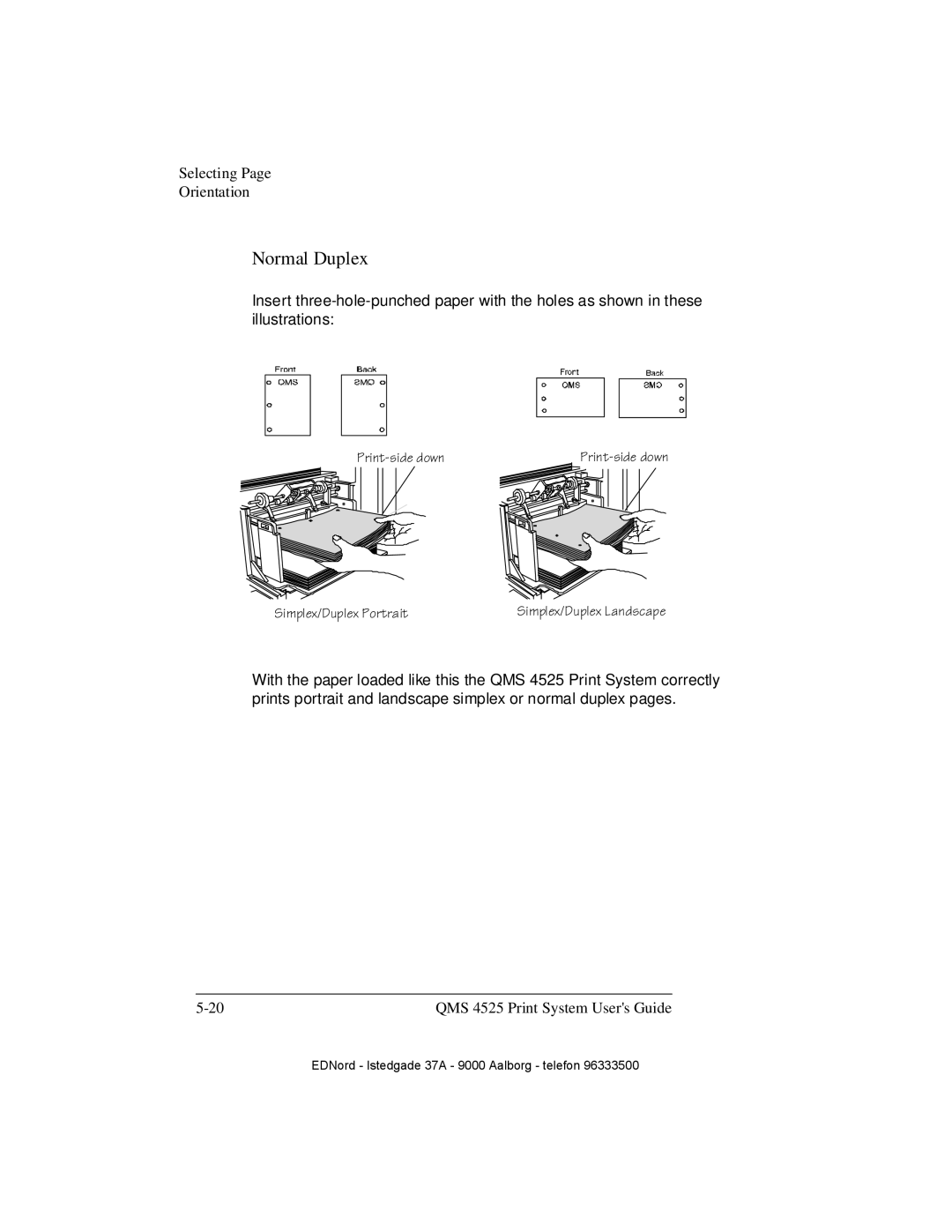 IBM QMS 4525 manual Normal Duplex 