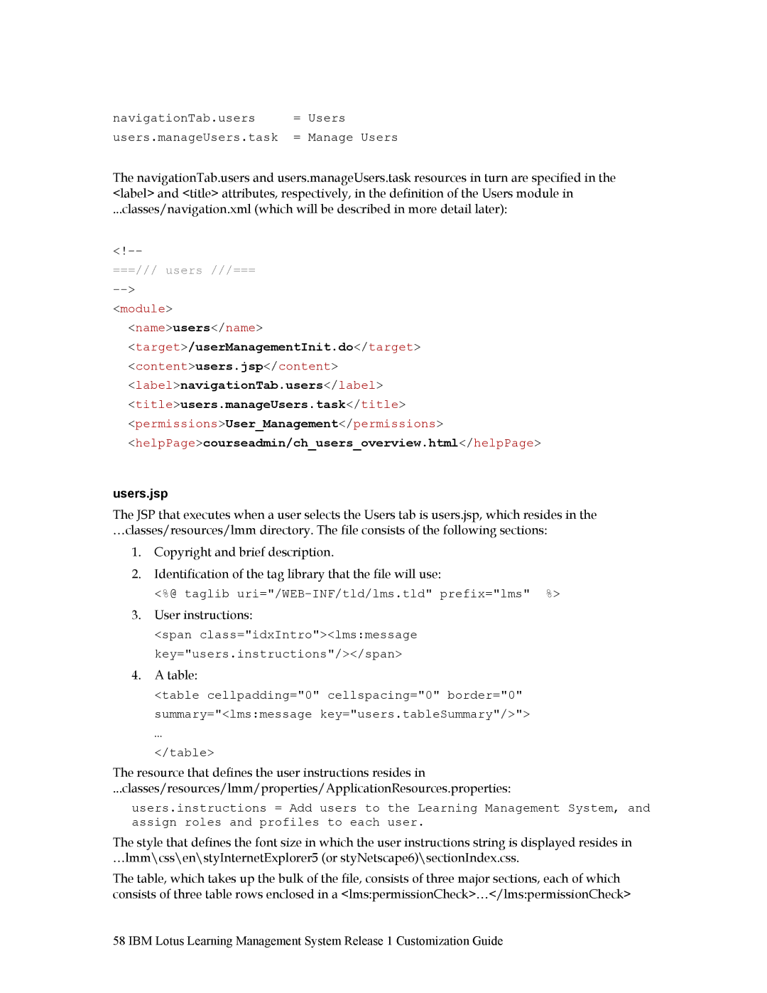 IBM R1 manual Users.jsp, @ taglib uri=/WEB-INF/tld/lms.tld prefix=lms % 