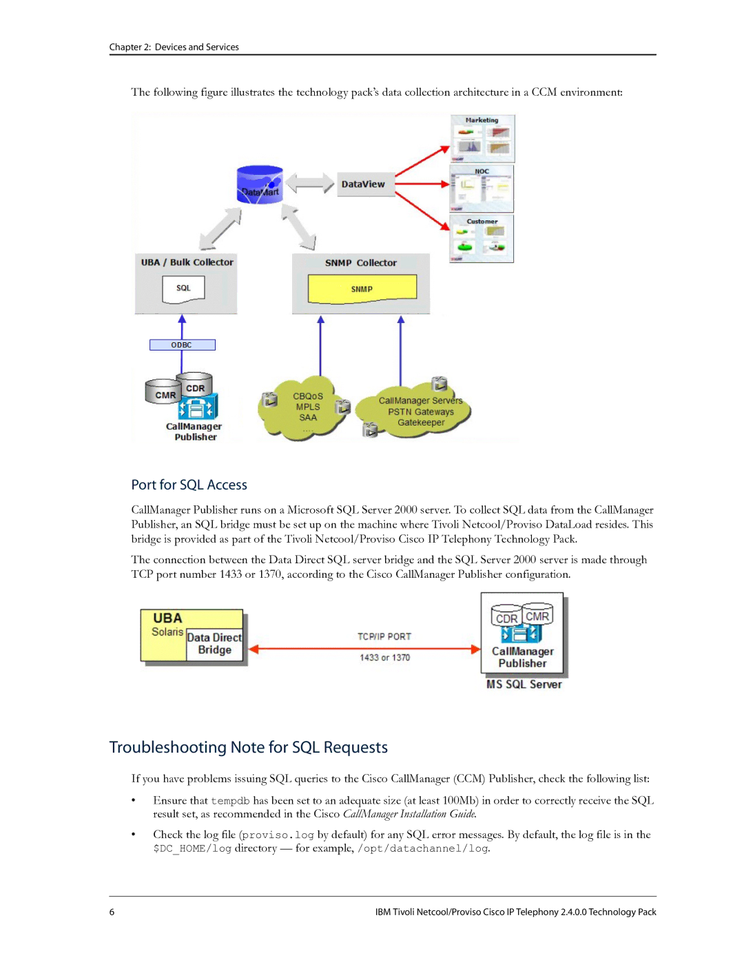 IBM R2E2 manual Troubleshooting Note for SQL Requests, Port for SQL Access 