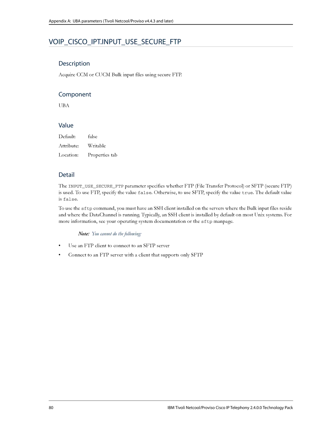 IBM R2E2 manual Voipciscoipt.Inputusesecureftp 