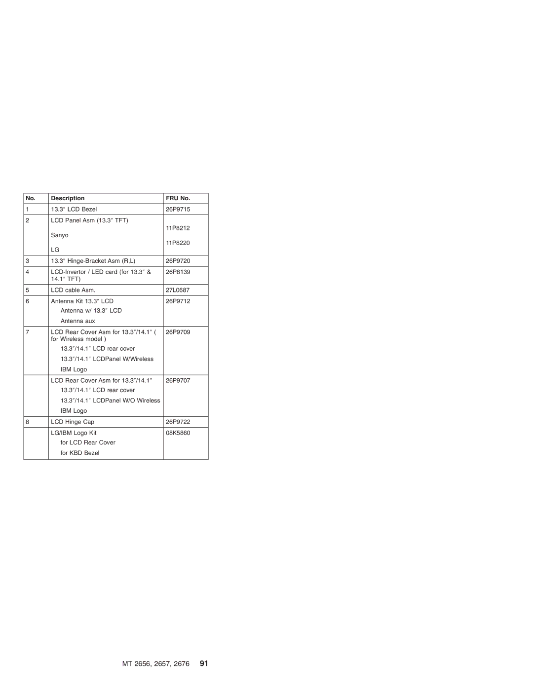 IBM R31, R30 manual MT 2656, 2657, 2676 