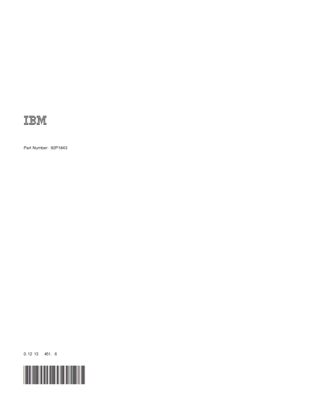 IBM R40 manual Part Number 92P1843 1P P/N 92P1843 