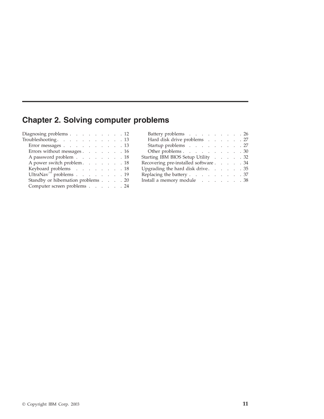 IBM R40 manual Solving computer problems 