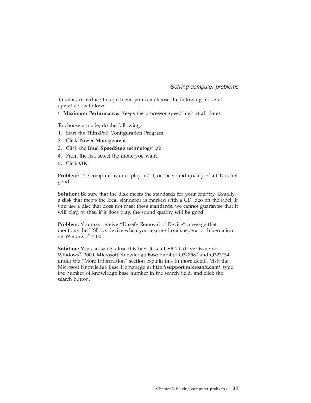 IBM R40 manual Solving computer problems 