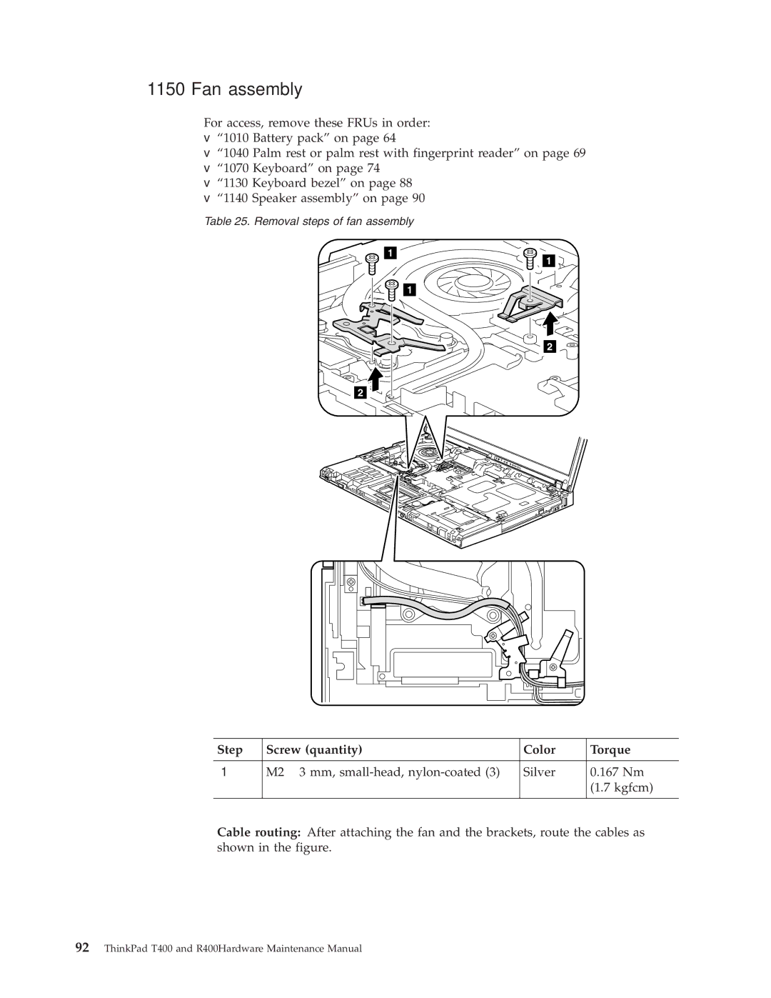 IBM R400 manual Fan assembly 