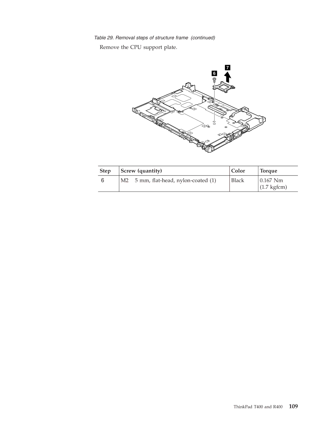 IBM R400 manual Remove the CPU support plate 