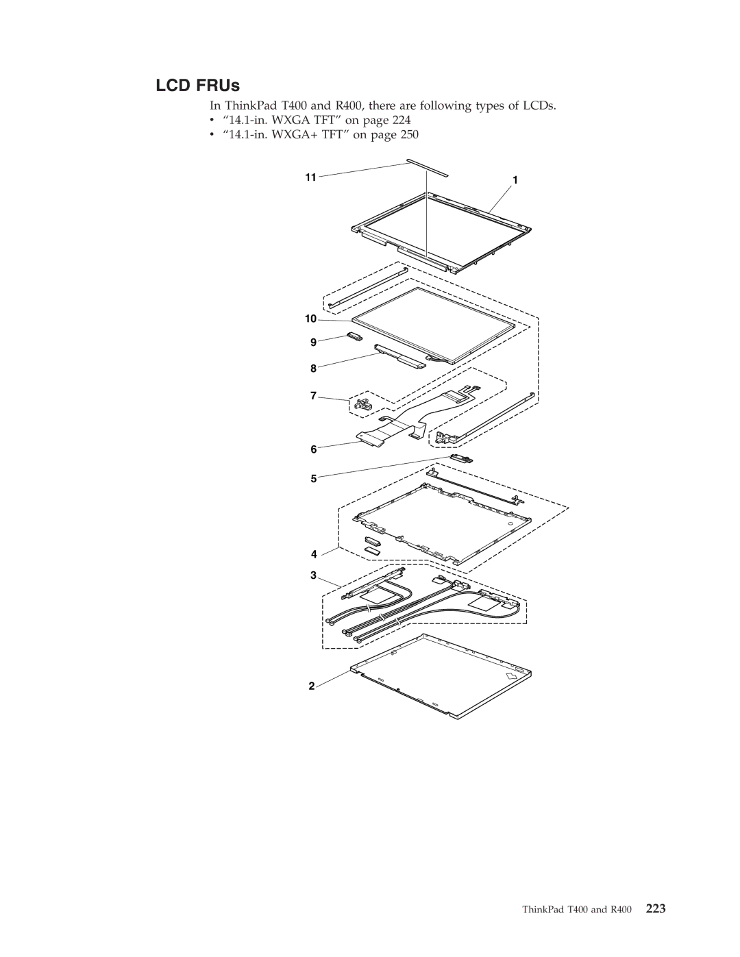 IBM R400 manual LCD FRUs 