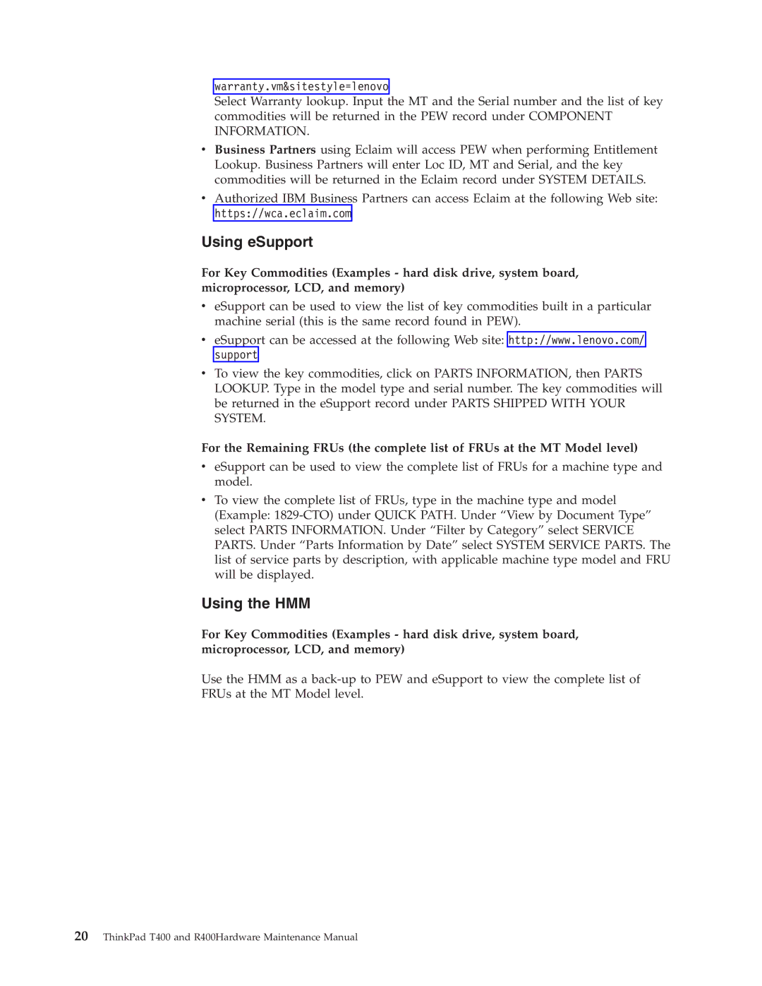 IBM R400 manual Using eSupport 