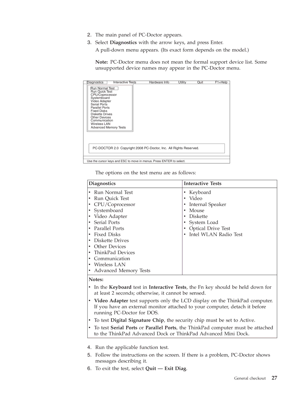 IBM R400 manual Diagnostics Interactive Tests 