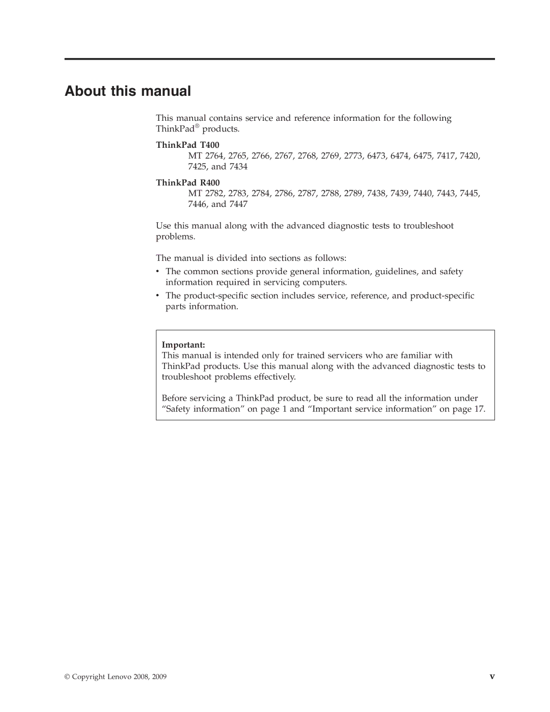 IBM manual ThinkPad T400, ThinkPad R400 