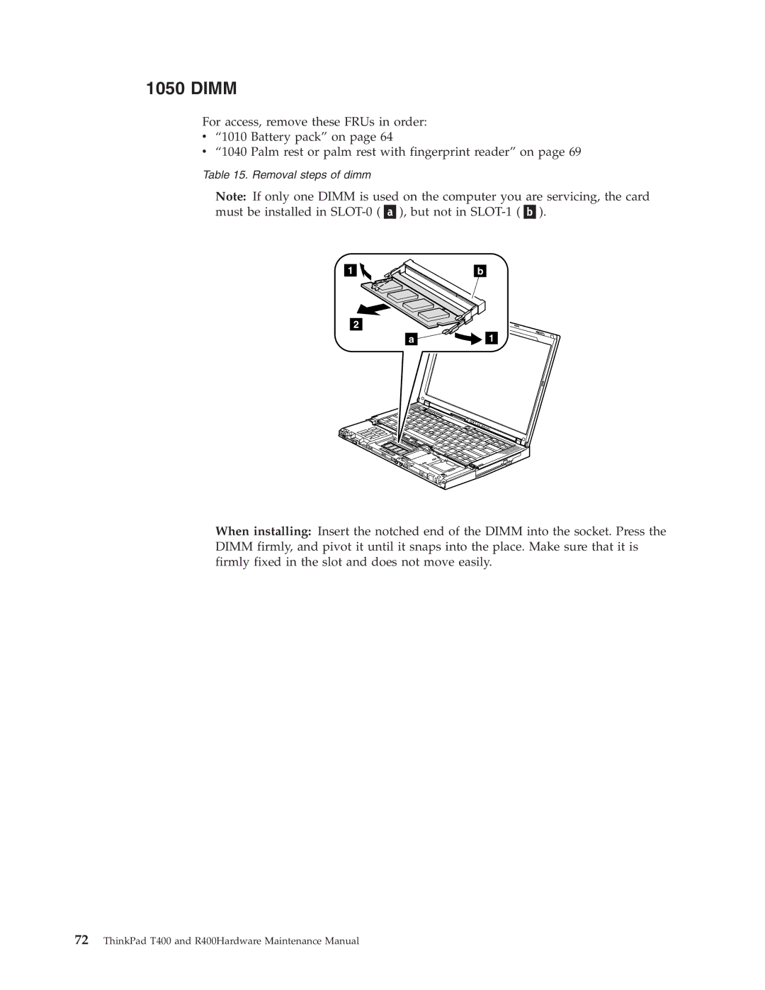 IBM R400 manual Dimm 