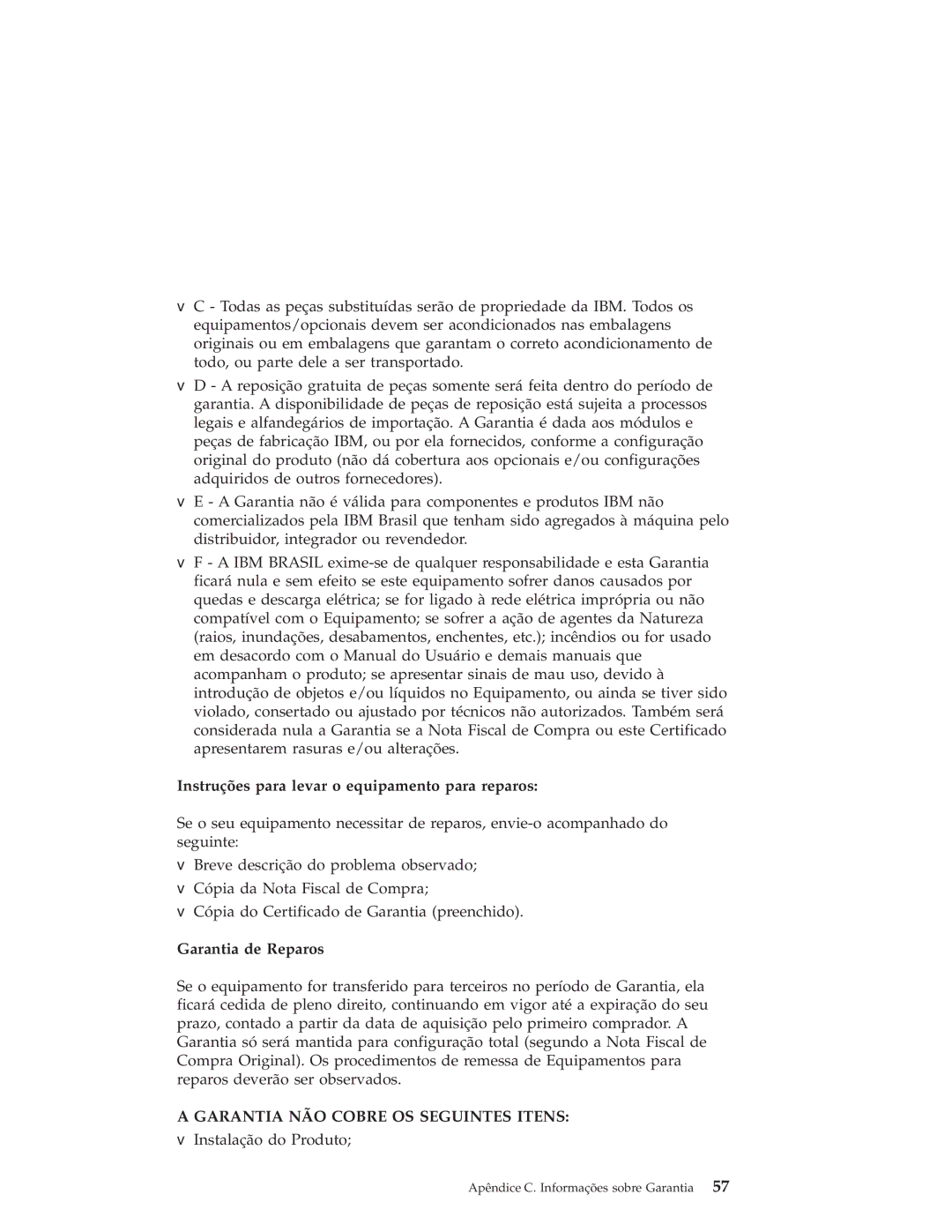 IBM R50 manual Instruções para levar o equipamento para reparos, Garantia de Reparos 