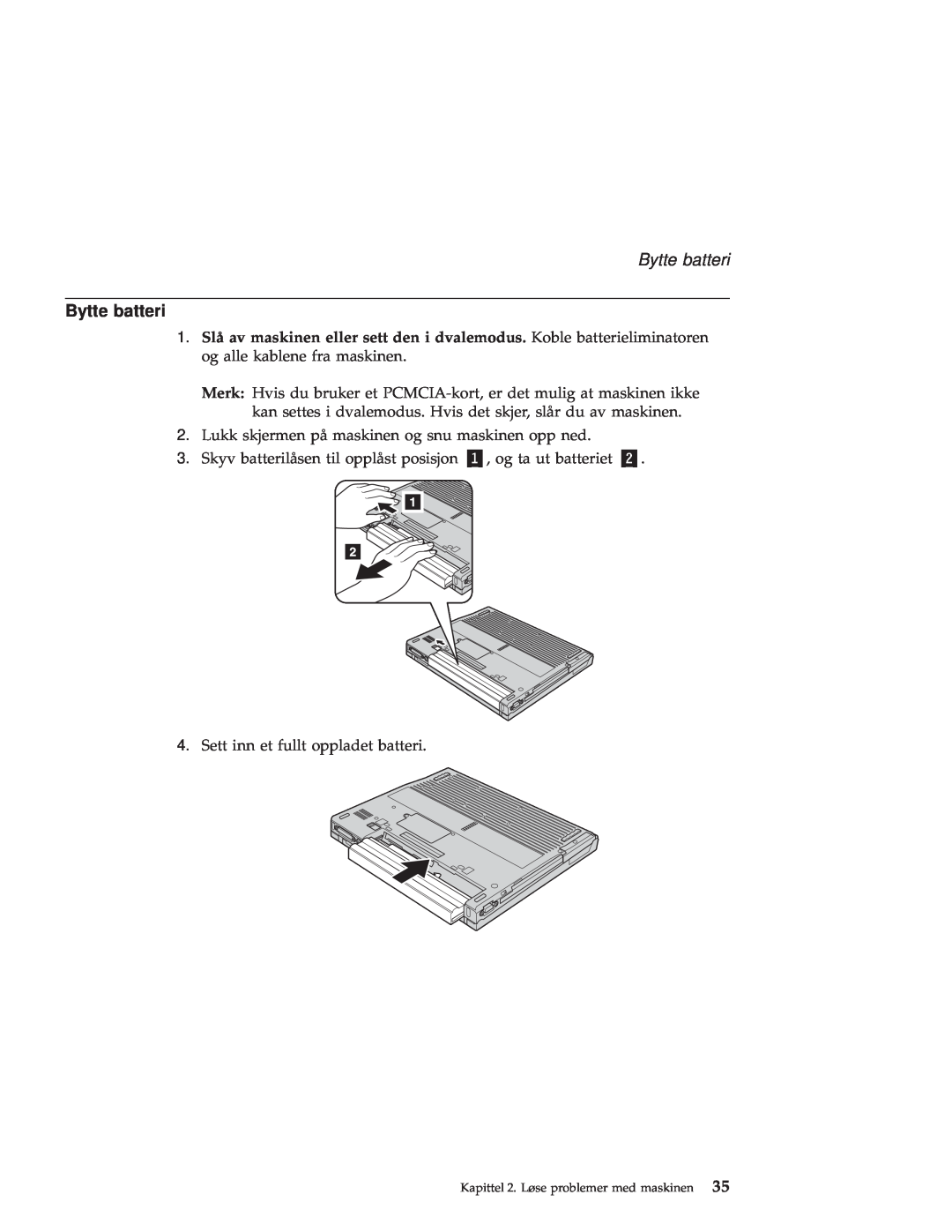 IBM R50 manual Bytte batteri 