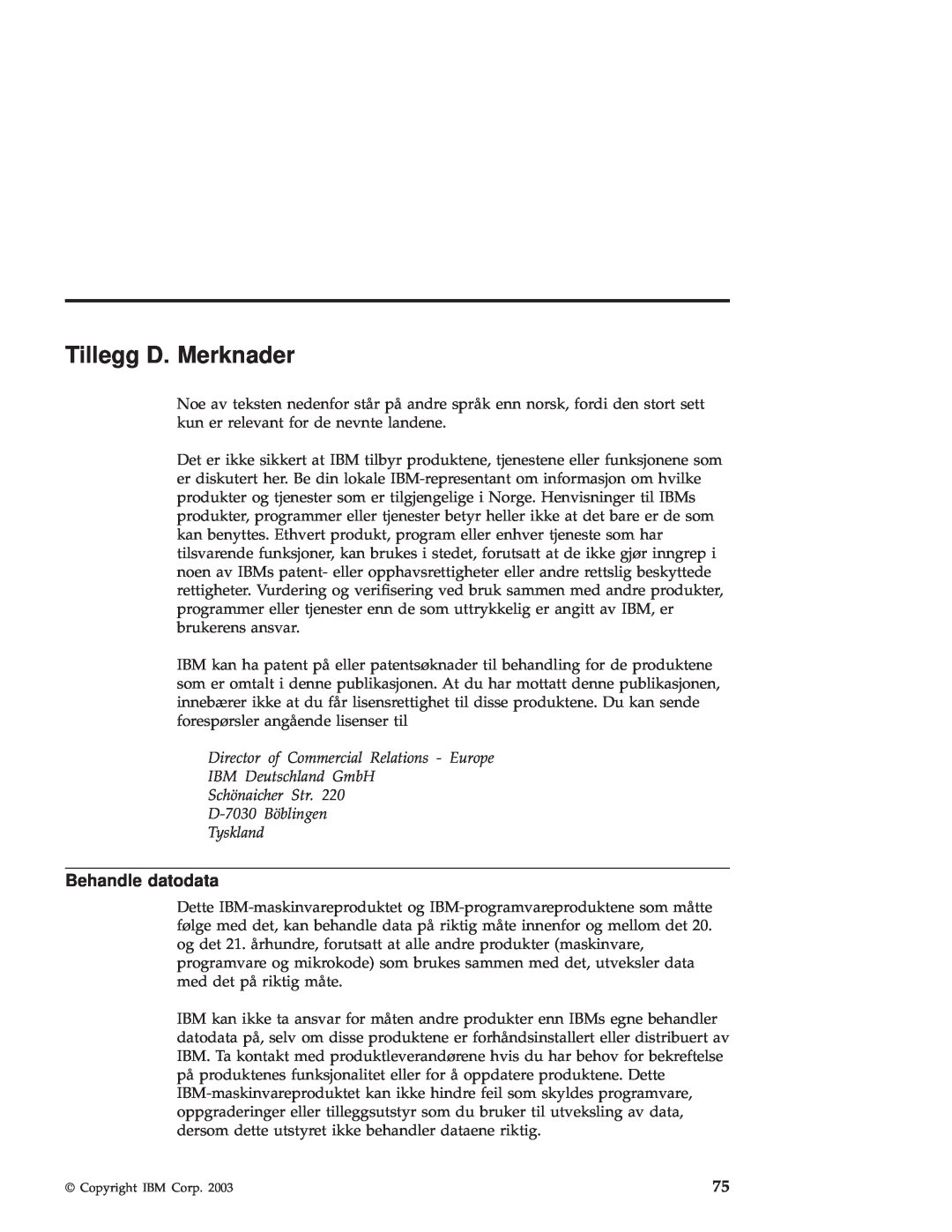 IBM R50 manual Tillegg D. Merknader, Behandle datodata 
