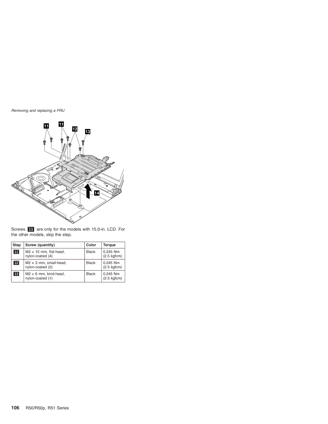 IBM R50p Series, R50 Series manual 106 R50/R50p, R51 Series 