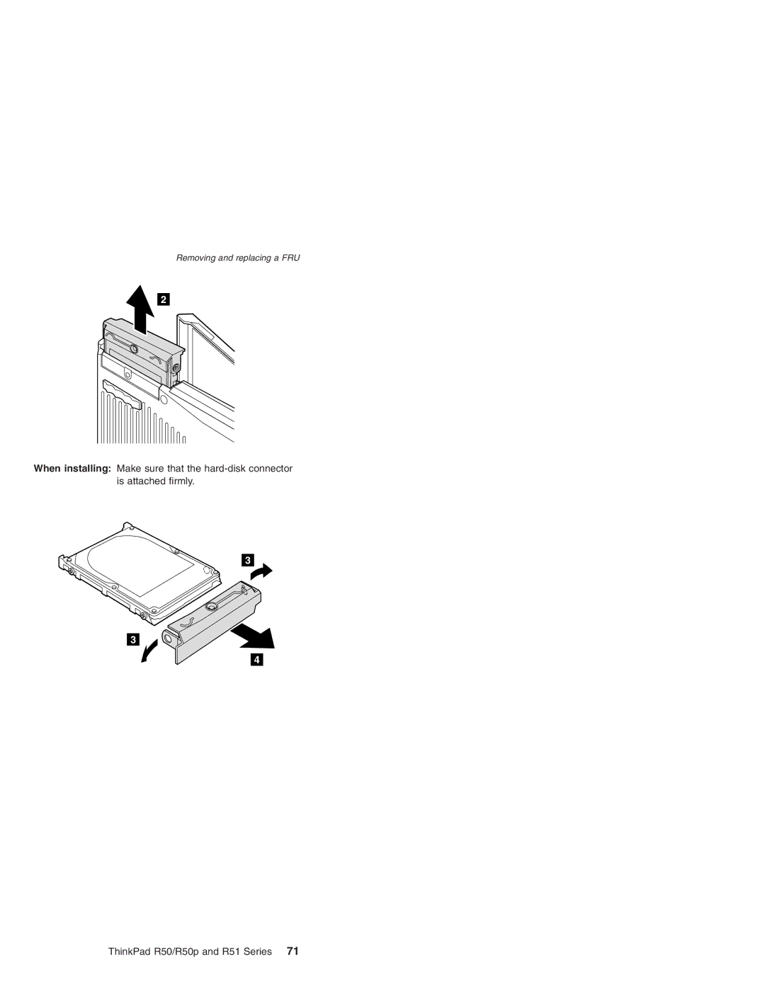 IBM R50p Series, R50 Series, R51 Series manual Removing and replacing a FRU 