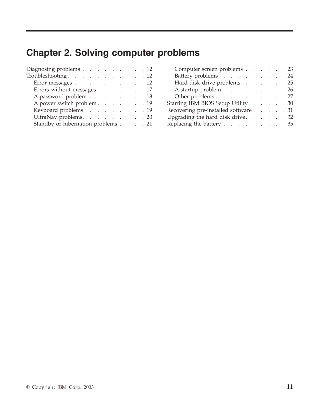 IBM R50series manual Solving computer problems 