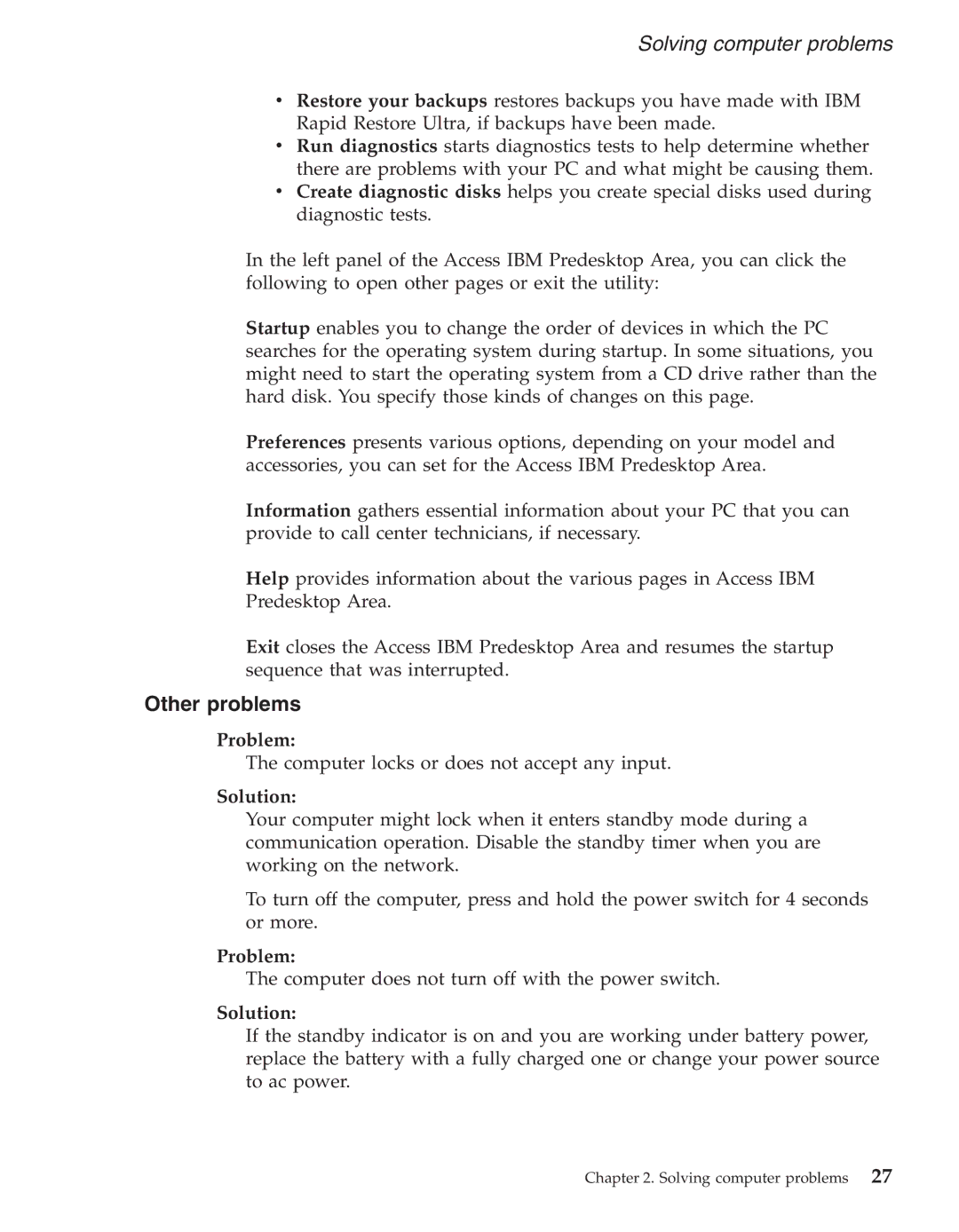 IBM R50series manual Other problems 