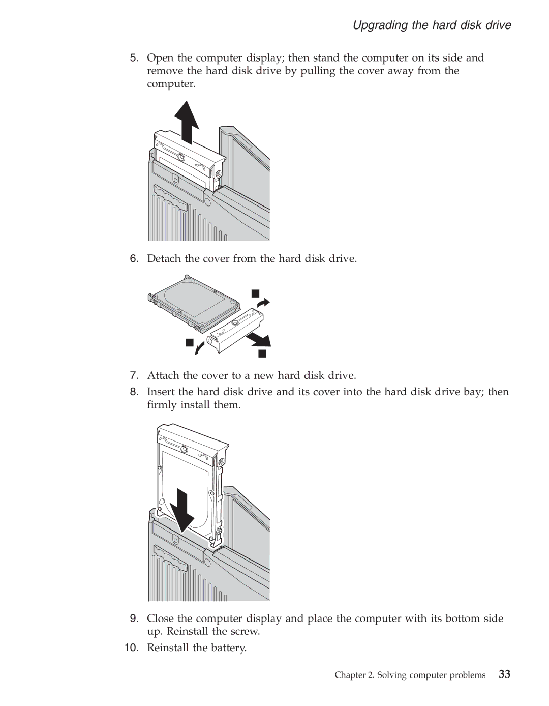 IBM R50series manual Upgrading the hard disk drive 