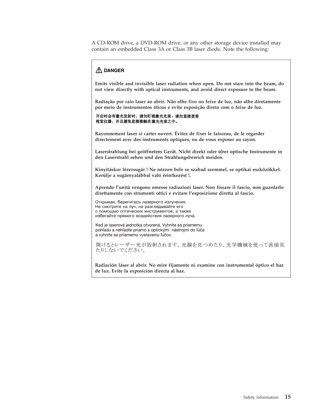 IBM R61I, R61E manual Safety information 