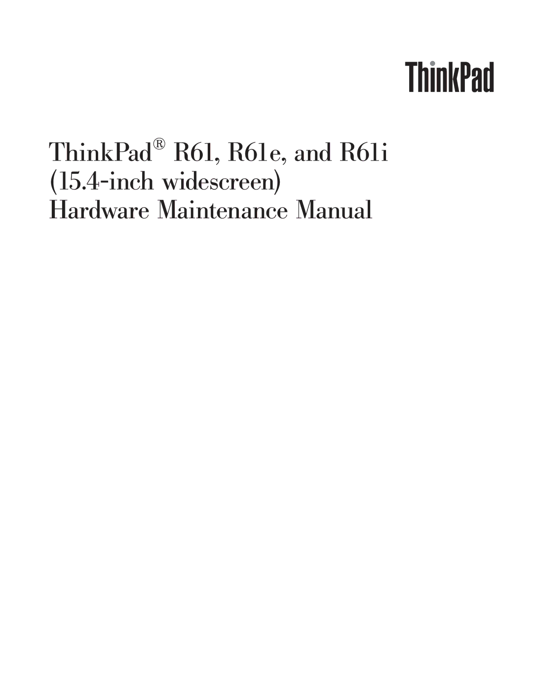 IBM R61I, R61E manual 