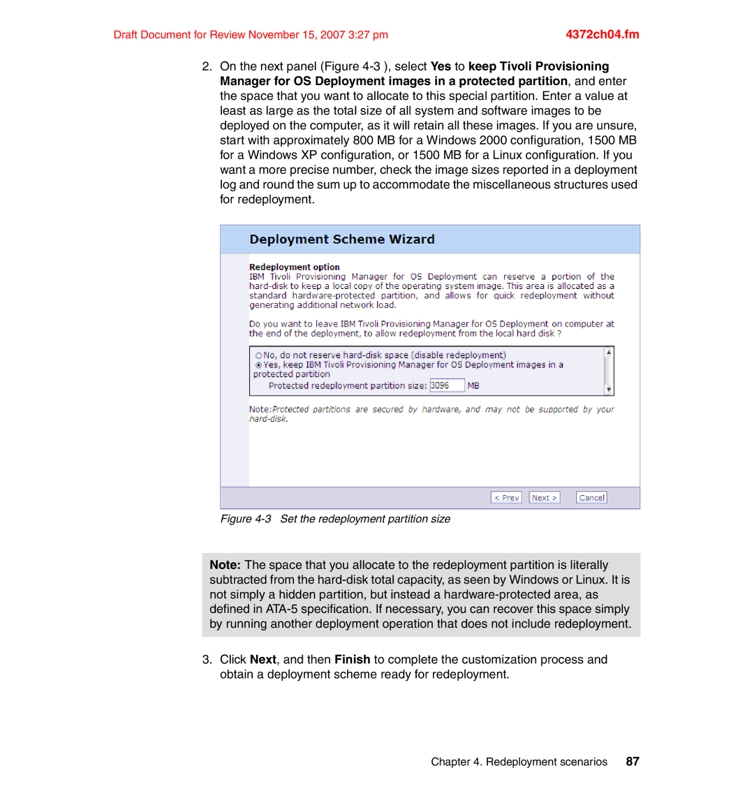 IBM REDP-4372-00 manual Set the redeployment partition size 