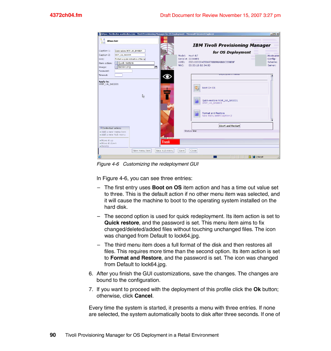 IBM REDP-4372-00 manual Customizing the redeployment GUI 